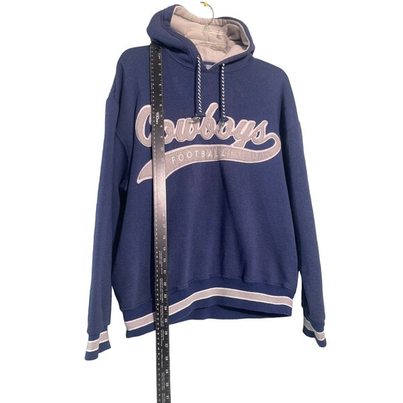 Vintage Starter Dallas Cowboys Script‎ Hoodie Sweatshirt Pockets 90s Sz M - Picture 7 of 16